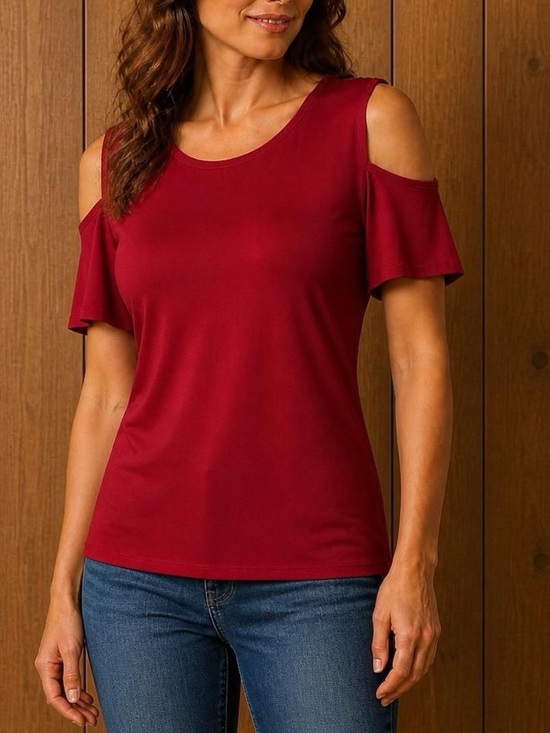 boutique Tops - Red cold shoulder top XL Guc